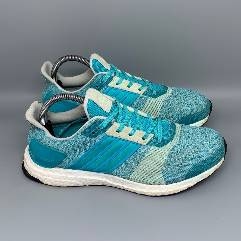 Adidas UltraBoost‎ Turquoise Knit Running Shoes BA7834 Women’s Sz 8.5